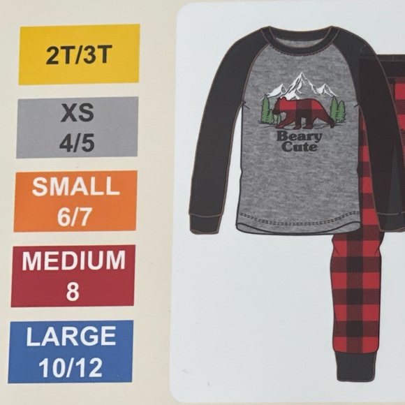 NEW W/ TAGS- KIDS UNISEX HOLIDAY PAJAMAS - Picture 2 of 2